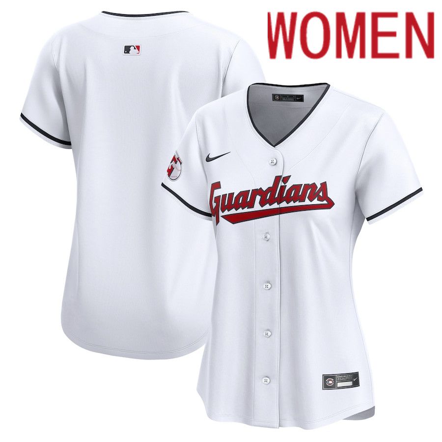 Women Cleveland Guardians Nike White Home Limited MLB Jersey->->Women Jersey